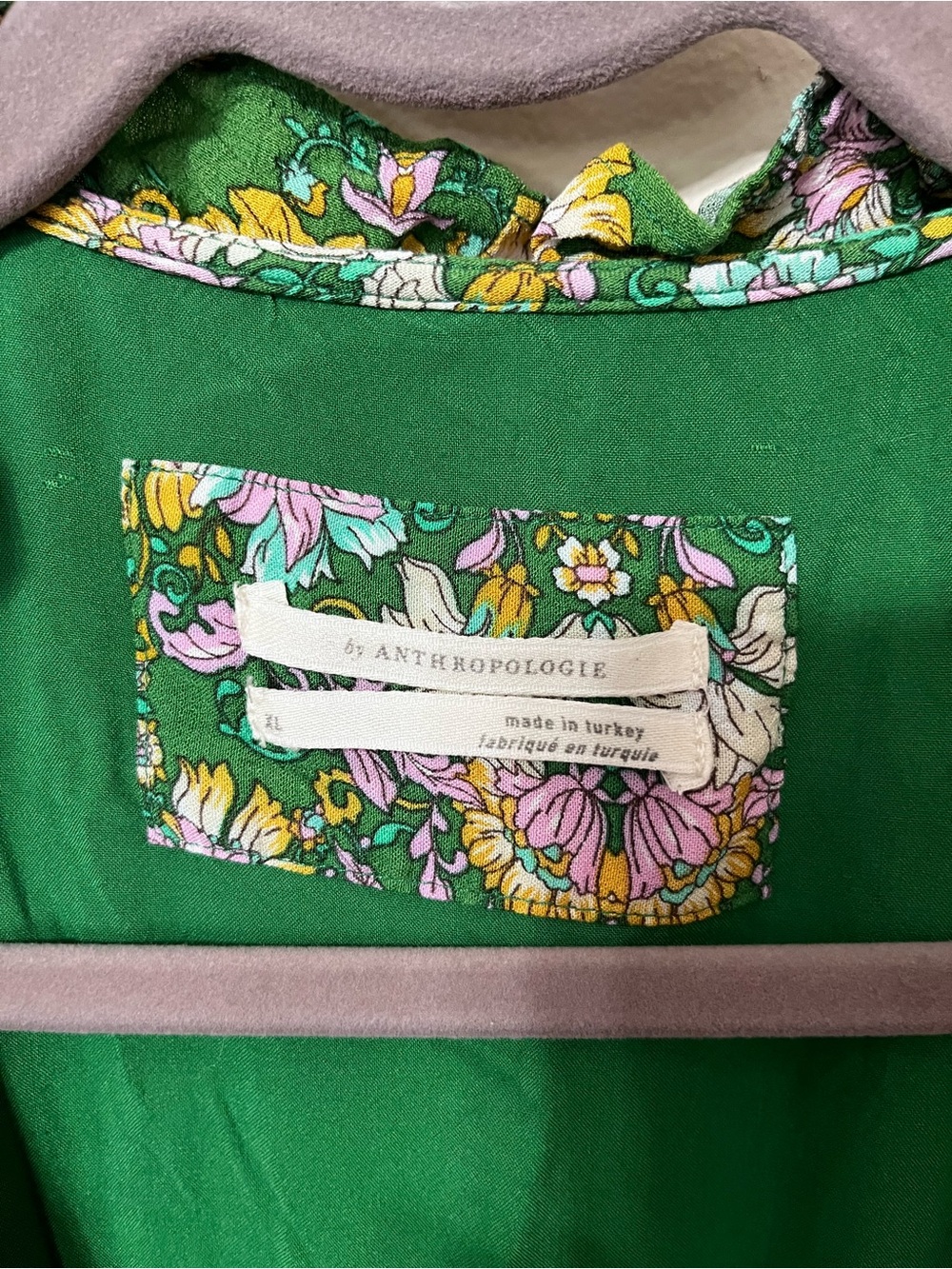 Anthropologie Green Floral Wrap Maxi Dress - Picture 4 of 4